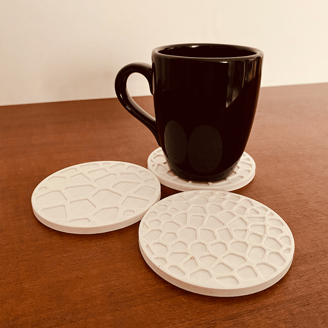 Voronoi Coasters (Set of 3) Poliform Labs White