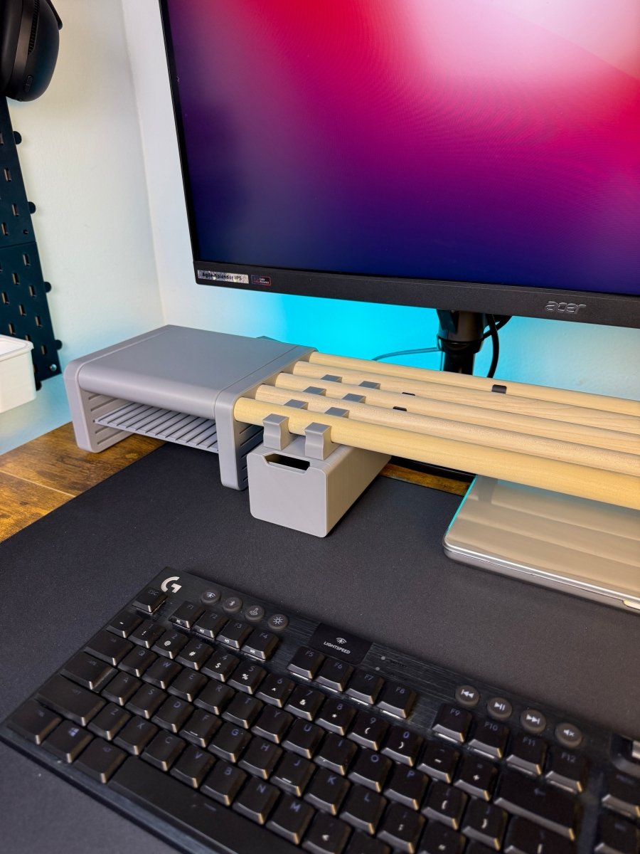 DeskShelf System Compact (5 - Dowel, 4″ Legs) Poliform Labs Extended (48″)