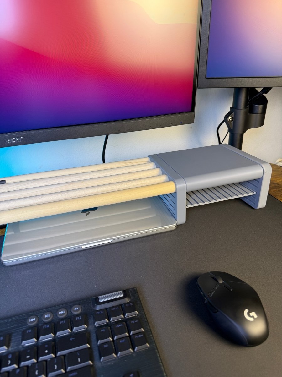 DeskShelf System Compact (5 - Dowel, 4″ Legs) Poliform Labs Extended (48″)